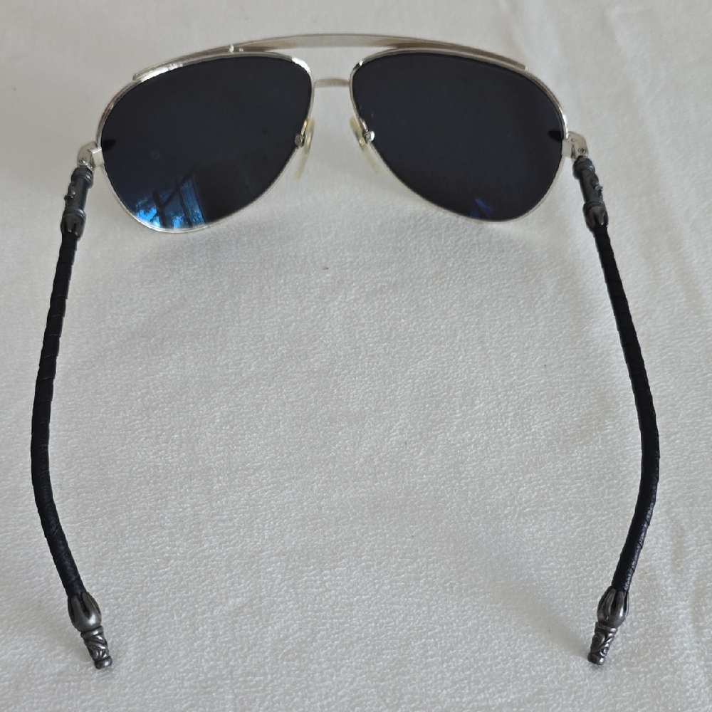 Chrome Hearts Silver Frame Black Lens Aviator Sunglasses For Men Or Woman - Picture 6 of 10